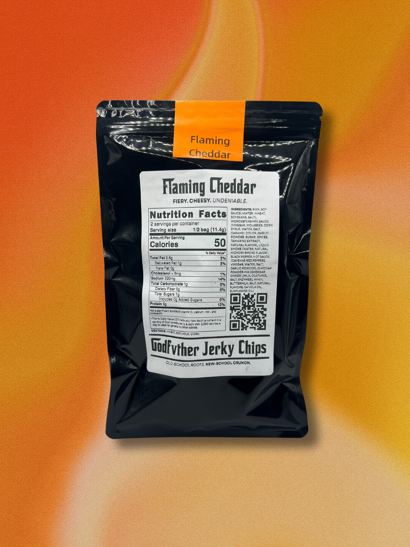 FLAMING CHEDDAR JERKY CHIPS